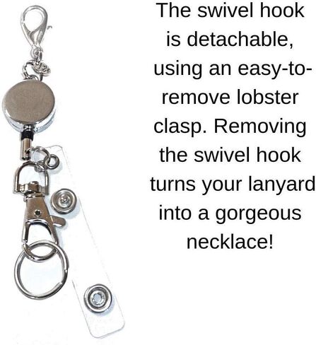 Breakaway Women's Lanyard Strong Stainless Steel Chain, Trendy ID Badge Card Holder Teacher Nurse Cruise Keys Keychain in Kuwait