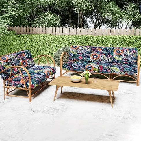 Smiry Printed Couch Cushion Covers, Stretch Soft Couch Covers for Sofa, Washable Non-Slip Sofa Slipcover Furniture Protector for Indoor and Outdoor (1 Pack, Blue Green) in Kuwait