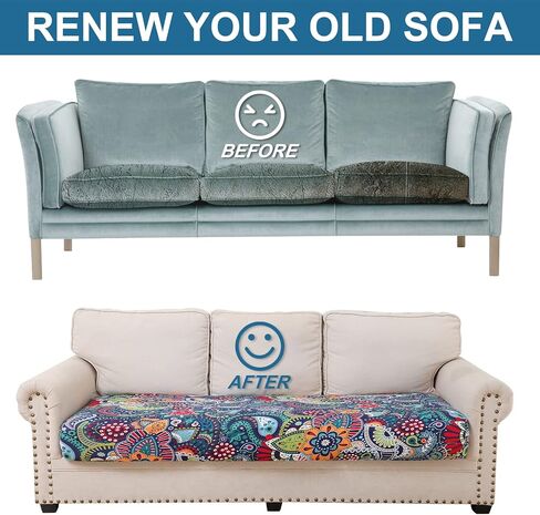 Smiry Printed Couch Cushion Covers, Stretch Soft Couch Covers for Sofa, Washable Non-Slip Sofa Slipcover Furniture Protector for Indoor and Outdoor (1 Pack, Blue Green) in Kuwait