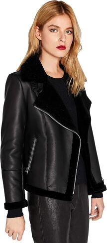 المرأة المصنوعة من Lambskin Leather Lamb Lamb Shearling stup in Kuwait