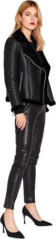 المرأة المصنوعة من Lambskin Leather Lamb Lamb Shearling stup in Kuwait