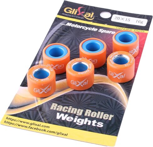 GLIXAL 20X15MM الأداء المتغير المتغير الأوزان المتغير الأوزان ل Honda PCX 125 150 PORLIS RZR 200 SYM SUZUKI KYMCO VESPA SCOOTS QUATS ATV UTV (10 GRAM) in Kuwait