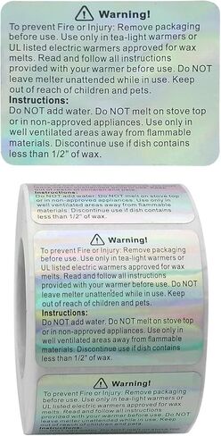 500pcs Wax Melt Warning Labels 1.5 Inch Candle Warning Label Candle Jar Container Stickers Round Candle Safety Labels Sticker for DIY Candle Jars Stickers, Candle Container, Candle Boxes(Rainbow) in Kuwait