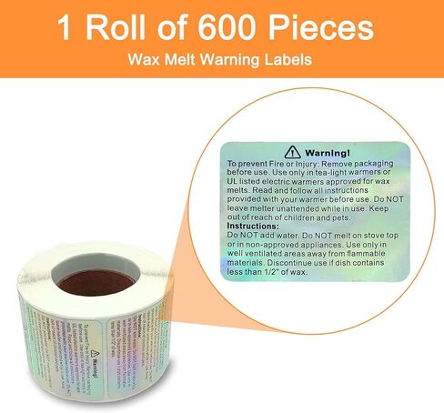 500pcs Wax Melt Warning Labels 1.5 Inch Candle Warning Label Candle Jar Container Stickers Round Candle Safety Labels Sticker for DIY Candle Jars Stickers, Candle Container, Candle Boxes(Rainbow) in Kuwait