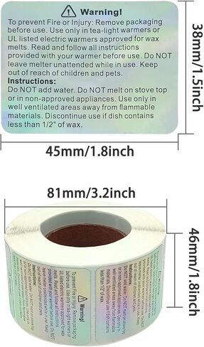 500pcs Wax Melt Warning Labels 1.5 Inch Candle Warning Label Candle Jar Container Stickers Round Candle Safety Labels Sticker for DIY Candle Jars Stickers, Candle Container, Candle Boxes(Rainbow) in Kuwait