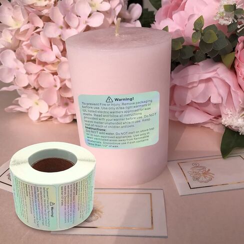 500pcs Wax Melt Warning Labels 1.5 Inch Candle Warning Label Candle Jar Container Stickers Round Candle Safety Labels Sticker for DIY Candle Jars Stickers, Candle Container, Candle Boxes(Rainbow) in Kuwait