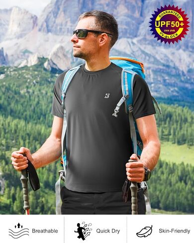Roadbox Men's Rash Guard Short Slevee, UPF 50+ UV Sun Protection Water T-Shirts, Quick Dry Swim Shirts for Surf Beach Fishing in Saudi Arabia