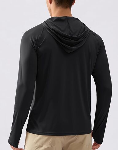 Pudolla Men's Sun Protection Hoodie Shirts UPF 50+ Rash Guard SPF Long Sleeve Fishing Shirt for Men Swim Hiking Boating in Kuwait
