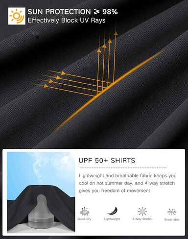 Pudolla Men's Sun Protection Hoodie Shirts UPF 50+ Rash Guard SPF Long Sleeve Fishing Shirt for Men Swim Hiking Boating in Kuwait