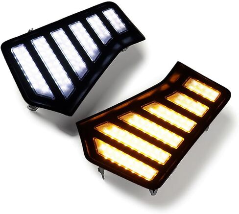Compatible with Toyota Tacoma 2024 2025 LED Daytime Running Light w/Turn Signal Front Fog Light Side Grille Headlight DRL White/Amber 60W 2X in Saudi Arabia