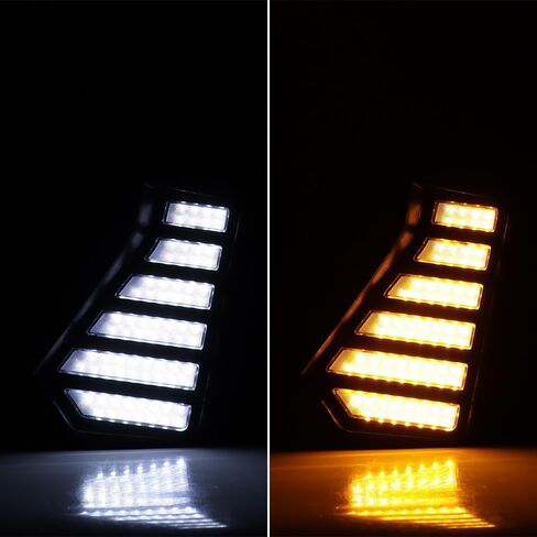 Compatible with Toyota Tacoma 2024 2025 LED Daytime Running Light w/Turn Signal Front Fog Light Side Grille Headlight DRL White/Amber 60W 2X in Saudi Arabia