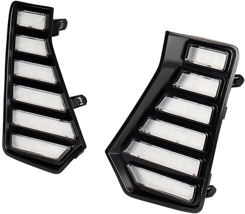 Compatible with Toyota Tacoma 2024 2025 LED Daytime Running Light w/Turn Signal Front Fog Light Side Grille Headlight DRL White/Amber 60W 2X in Saudi Arabia