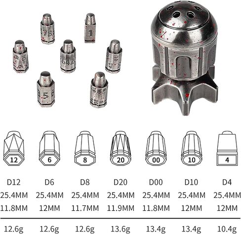 DND Metal Bullet Dice Set 7 قطع ، تصميم حاوية الصواريخ الغزل ، الزهر النحاس الحمراء المتعدد الأزرق للأبراج المحصنة و Dragons RPG ، MTG Tabletop Games (إكسسوارات لعب الأدوار) in Kuwait