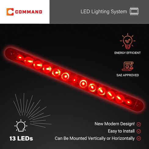 Command Electronics 12V LED Surface Mount Clearance, Brake, Turn, Tail Light – OEM RV & Trailer Hot Line Utility Light – Sealed Polycarbonate Lens – CSA Certified for the US and Canada – Red 1 Pack in Saudi Arabia