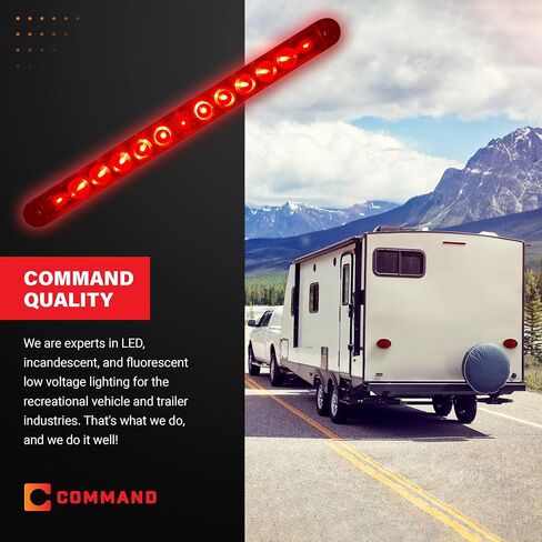 Command Electronics 12V LED Surface Mount Clearance, Brake, Turn, Tail Light – OEM RV & Trailer Hot Line Utility Light – Sealed Polycarbonate Lens – CSA Certified for the US and Canada – Red 1 Pack in Saudi Arabia