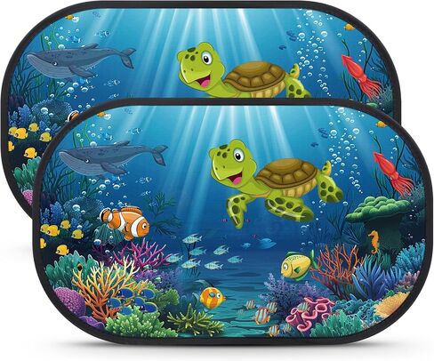 ظلال نافذة السيارة - ظلال نافذة السيارة للطفل (2 عبوة) 19.6 "x12" ، حماية Glare Shield & UV ، ظلال الشمس لشاشات النوافذ الجانبية لسيارات الدفع الرباعي ، سيدان ، حافلة صغيرة in Kuwait