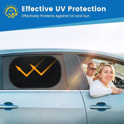 ظلال نافذة السيارة - ظلال نافذة السيارة للطفل (2 عبوة) 19.6 "x12" ، حماية Glare Shield & UV ، ظلال الشمس لشاشات النوافذ الجانبية لسيارات الدفع الرباعي ، سيدان ، حافلة صغيرة in Kuwait