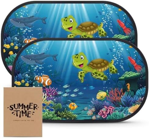 ظلال نافذة السيارة - ظلال نافذة السيارة للطفل (2 عبوة) 19.6 "x12" ، حماية Glare Shield & UV ، ظلال الشمس لشاشات النوافذ الجانبية لسيارات الدفع الرباعي ، سيدان ، حافلة صغيرة in Kuwait