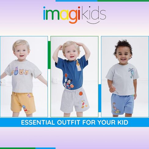 Disney T-Shirt and Shorts Outfit Set Newborn to Little Kid Sizes (0-3 Months - 5) in Kuwait