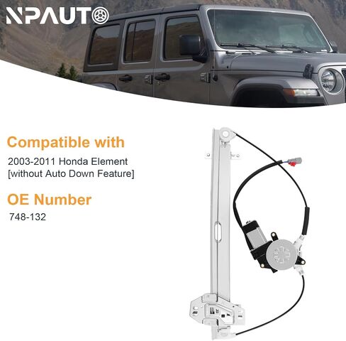 Front Passenger Side Power Window Regulator with Motor Assembly fit for Honda Element 2003 2004 2005 2006 2007 2008 2009 2010, Right, 748-132 in Kuwait