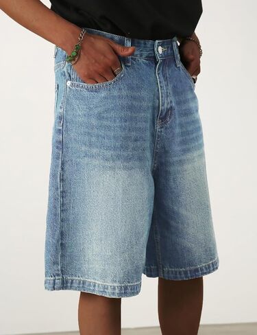 EMMIOL Mens Baggy Jean Shorts Loose Fit Denim Shorts Men Summer Casual Jorts Y2k Hip Hop Short Jeans Streetwear Clothes in Saudi Arabia