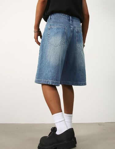 EMMIOL Mens Baggy Jean Shorts Loose Fit Denim Shorts Men Summer Casual Jorts Y2k Hip Hop Short Jeans Streetwear Clothes in Saudi Arabia