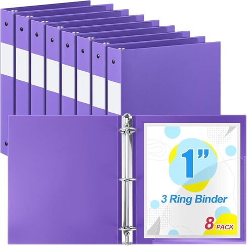12 Pcs 1 Inch 3 Ring Plastic Binder Flexible Binders Bulk Fits Letter Size 8.5'' x 11'' Paper Holds up to 225 Sheets with 1 Pockets Versatile Binder for School Office Home(Gray) in Kuwait