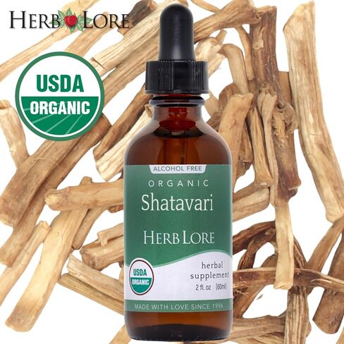 Herb Lore Organic Shatavari Root Extract Tincture - Liquid Shatavari Drops (Asparagus Racemosus) for Lactation and Wellness Support - Alcohol Free (2 fl oz) in Saudi Arabia