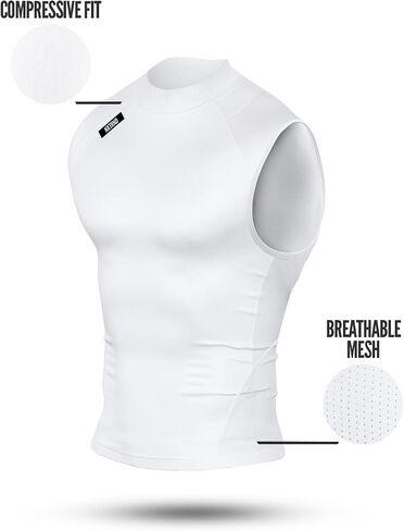 Nxtrnd Men's Turtleneck Compression Tank Top, Sleeveless Mock Neck in Saudi Arabia