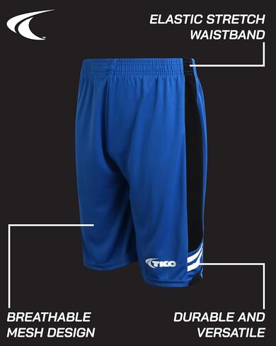TKO Boys Athletic Shorts - 6 Pack Active Performance Quick Dry Mesh Basketball Shorts for Boys with Elastic Waistband in Kuwait