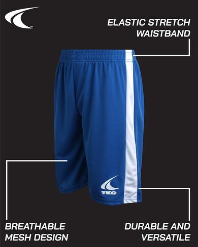 TKO Boys Athletic Shorts - 6 Pack Active Performance Quick Dry Mesh Basketball Shorts for Boys with Elastic Waistband in Kuwait