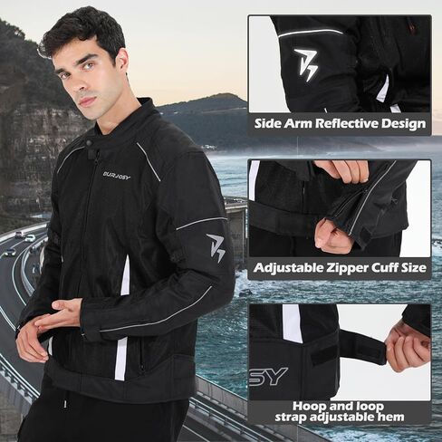 Mesh Motorcycle Jacket for Men, Summer Motorbike Biker Jacket, Reflective Lightweight Breathable Riding Jacket in Kuwait