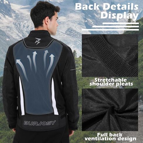 Mesh Motorcycle Jacket for Men, Summer Motorbike Biker Jacket, Reflective Lightweight Breathable Riding Jacket in Kuwait