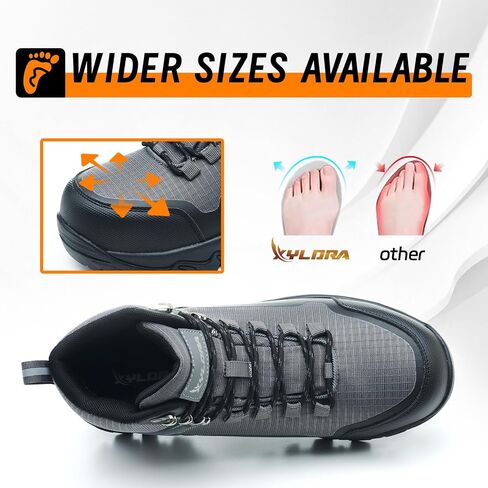 Waterproof Steel Toe Boots for Men Wide Width Slip Resistant Work Shoes Lightweight Non Slip Safety Sneakers Construction Composite Toe Working Footwear in Saudi Arabia