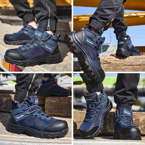 Waterproof Steel Toe Boots for Men Wide Width Non Slip Work Boots Lightweight Slip Resistant Safety Shoes Indestructible Construction Composite Toe Sneakers in Kuwait