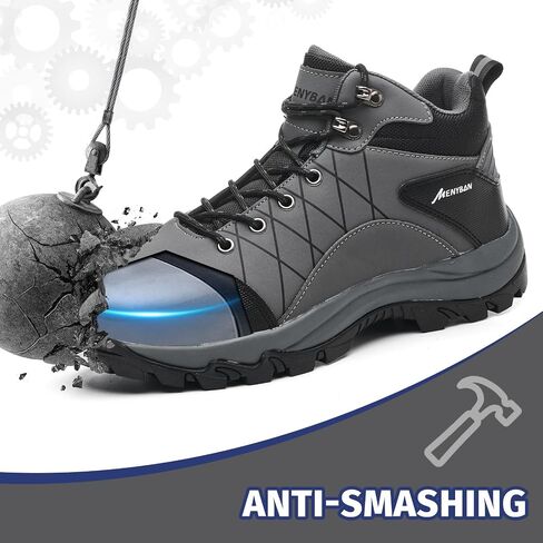 Steel Toe Boots for Men Waterproof Wide Width Slip Resistant Safety Toe Sneakers Puncture Proof Durable Construction Work Shoes for Outdoor Industrial Use in Saudi Arabia