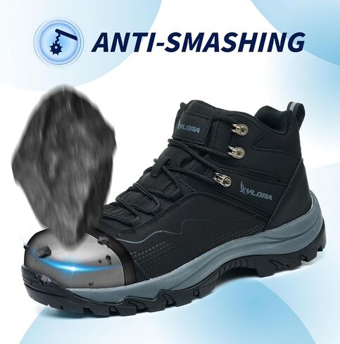 Waterproof Steel Toe Boots for Men Wide Width Non Slip Work Boots Lightweight Slip Resistant Safety Shoes Indestructible Construction Composite Toe Sneakers in Kuwait