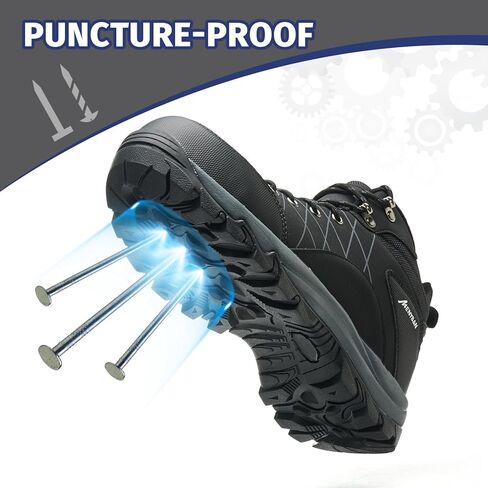 أحذية أصابع القدم الصلب للرجال مقاوم للماء عرض واسعة النزلة مقاومة للأصابع أحذية رياضية أحذية رياضية ثقب دليل على حذاء متين للبناء للاستخدام الصناعي في الهواء الطلق in Kuwait