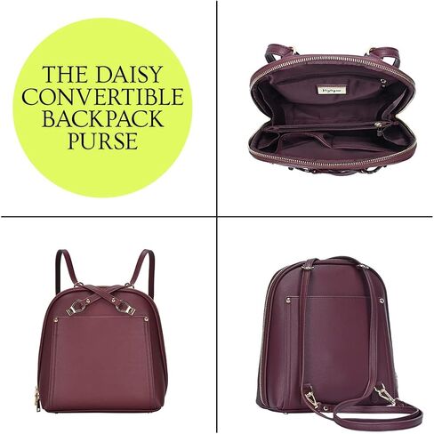 Miztique The Daisy Convertible Backpack Purse for Women (Black) | Soft Vegan Leather Shoulder Strap Bag or Convertible Backpack | 10.5in x 4in x 11.5in | in Kuwait