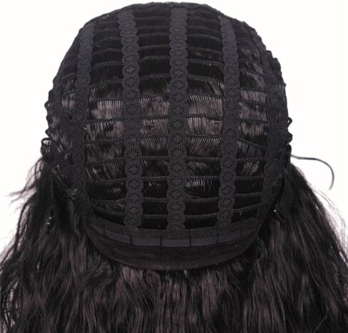 FantaLook Mens 80S Long Curly Black Rocker Costume Wig in Saudi Arabia