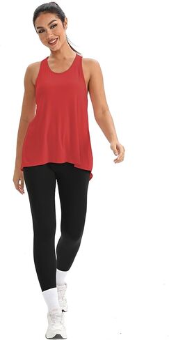 Mippo Workout Tops for Women Open Back Shirts Athletic Gym Clothes Sleeveless Tank Tops Loose Fit in Saudi Arabia