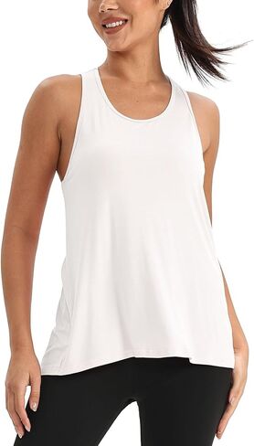 Mippo Workout Tops for Women Open Back Shirts Athletic Gym Clothes Sleeveless Tank Tops Loose Fit in Saudi Arabia