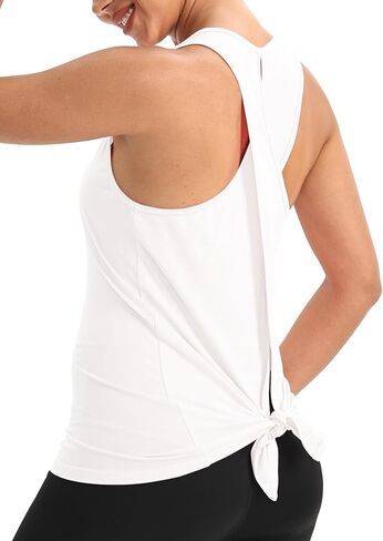 Mippo Workout Tops for Women Open Back Shirts Athletic Gym Clothes Sleeveless Tank Tops Loose Fit in Saudi Arabia