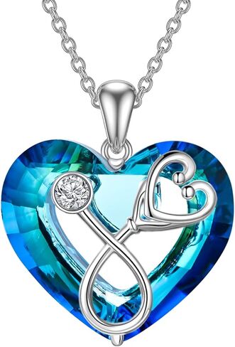 POPKIMI Gifts for Nurse Doctor Caduceus Stethoscope Locket Necklace That Holds Pictures Photo Doctor Nursing Medicine Themed Sterling Silver Nurse Jewelry in Kuwait