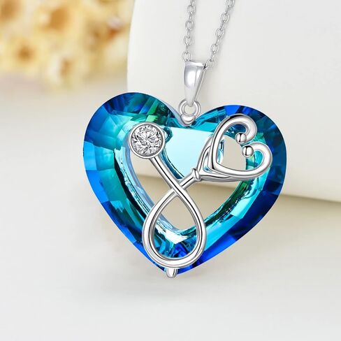 POPKIMI Gifts for Nurse Doctor Caduceus Stethoscope Locket Necklace That Holds Pictures Photo Doctor Nursing Medicine Themed Sterling Silver Nurse Jewelry in Kuwait