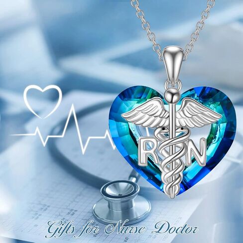 POPKIMI Gifts for Nurse Doctor Caduceus Stethoscope Locket Necklace That Holds Pictures Photo Doctor Nursing Medicine Themed Sterling Silver Nurse Jewelry in Kuwait
