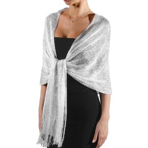 FURTALK Shawl Wraps for Women Silver Shawls and Wraps for Evening Dresses Wedding Party