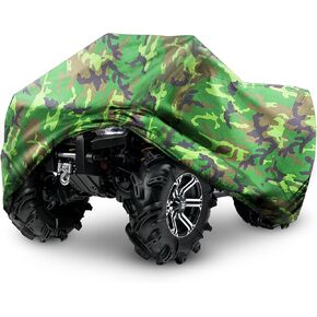 ATV Cover, Heavy Duty Black Waterproof Oxford Fabric Protective 4 Wheeler Quad Cover for 86" Kawasaki Honda Polaris Yamaha (86''L x 38''W x 42''H)