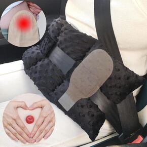 Ostomy Seatbelt Pillow Ostomy Supplies Seat Belt Protector for Stoma Guard Colostomy Bag Cover Supplies Ileostomy Urostomy Support Riding Cushion Minky Dot Black