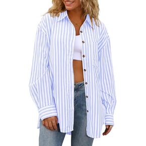 chyrii womens button button button down shirt disual long sleeve stop top